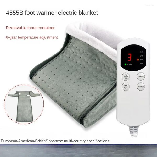 Cobertores EUA Reino Unido UE Tensão Microplush Aquecimento Elétrico Almofada de Pé Mais Quente Sapato Lavável Aquecido Botas Térmicas Inverno Pés Aquecedores Cobertor