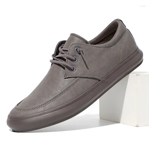 Повседневная обувь, мужские кожаные низкие кеды в британском стиле, весенне-осенние деловые ботинки Tide Shoes #22432