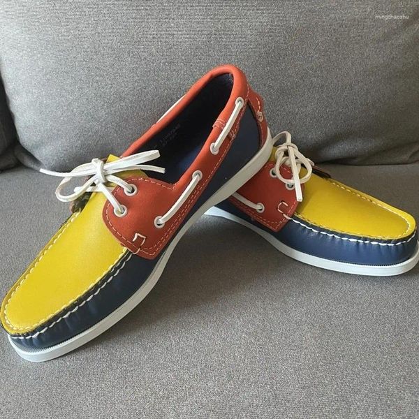 Sapatos casuais 2024 chegada barco para homens marca moda artesanal homem de alta qualidade juventude homens sapato apartamentos