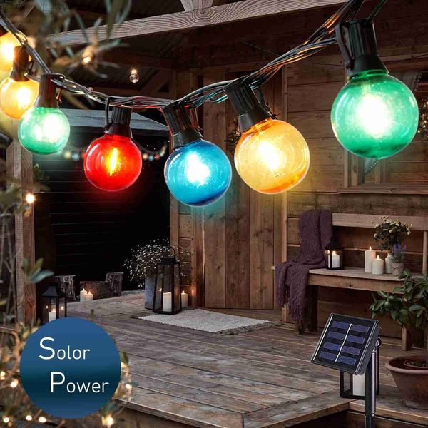 Stringhe LED 40LED Globo Bianco caldo G40 Patio RGB Fata String Light Party Ghirlanda Lampadina vintage Ornamento per la decorazione del cortile esterno YQ240401