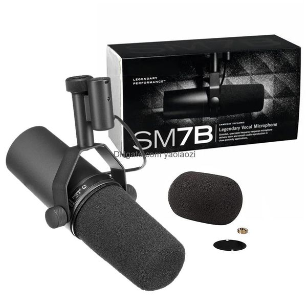 Microfones Sm7B Microfone Profissional Mic Dinâmico Vocal para Gravação Podcasting Broadcasting Drop Delivery Eletrônica A/V Acesso Dhiej