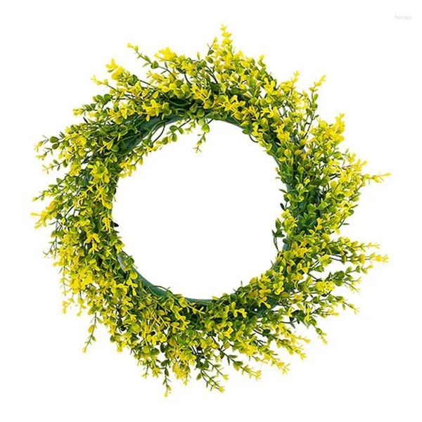 Dekorative Blumen, 40,6 cm, Eukalyptus-Kranz, künstliche grüne Türkränze für den Frühling, vorne, draußen, drinnen, Zuhause, Veranda, Bauernhaus-Dekor