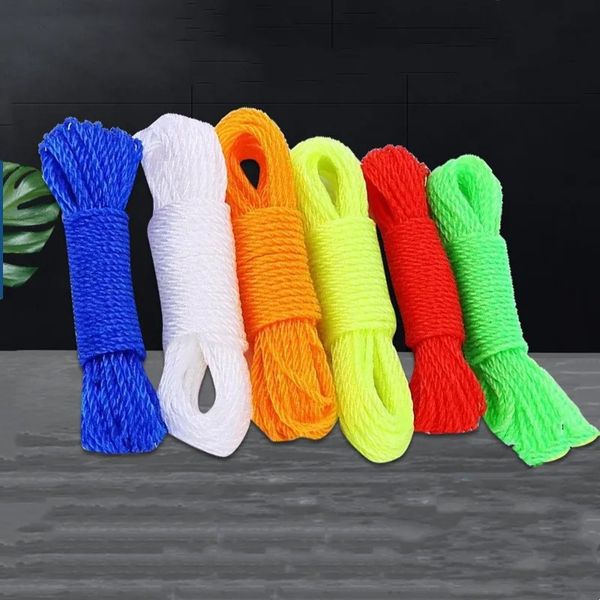 Stendibiancheria antivento da 10M Stendibiancheria in nylon colorato Corda appesa per asciugare i vestiti Cavo di linea per viaggi quotidiani all'aperto KI