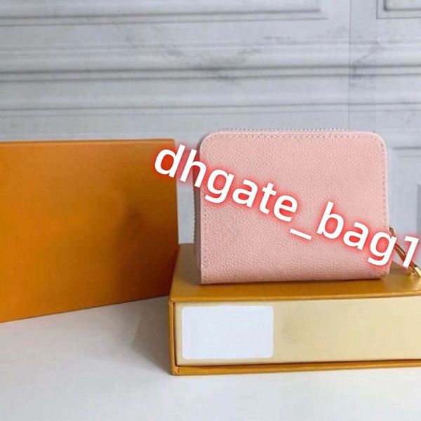 Bolsa de designer de couro high-end pequena carteira zero feminina mini bolsa de embreagem simples zíper chave bolso moeda bolsa