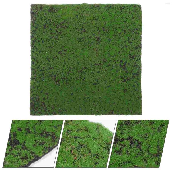 Flores decorativas simuladas planta verde parede musgo 50x50 grama falsa decoração artificial micro paisagem decoração de relvado realista