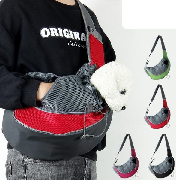 Mochila para transportar animais de estimação, mochila para cães e gatos, malha ventilada, ombro único, bolsa de viagem para gatos, cães pequenos, filhotes, viagem