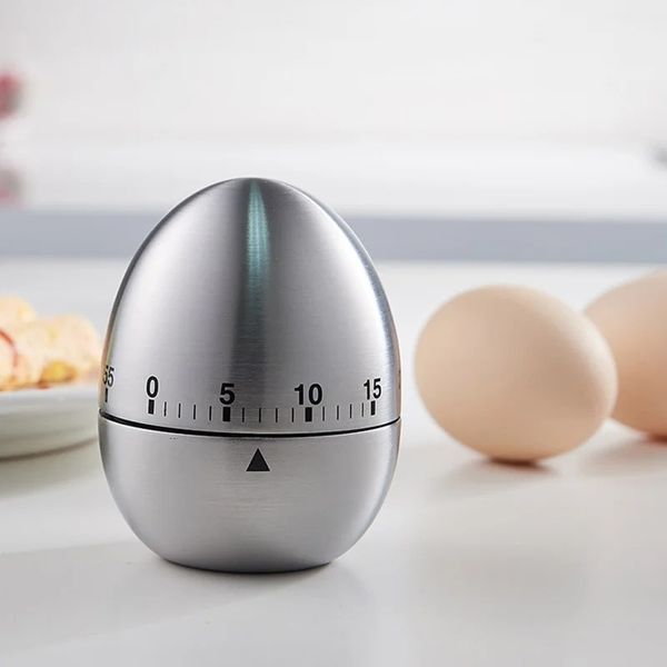 Suprimentos de cozinha relógio de ovo de aço inoxidável temporizador de cozinha alarme contagem para baixo relógio 60 minutos contagem regressiva temporizador de cozinha