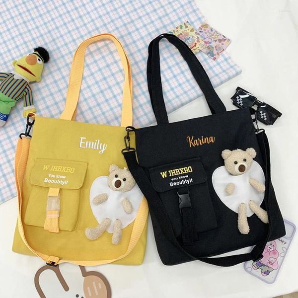 Bolsas de ombro personalizadas bordadas, estilo preppy, estudantes do ensino médio e escolar, linda menina, grande capacidade, uma bolsa mensageiro