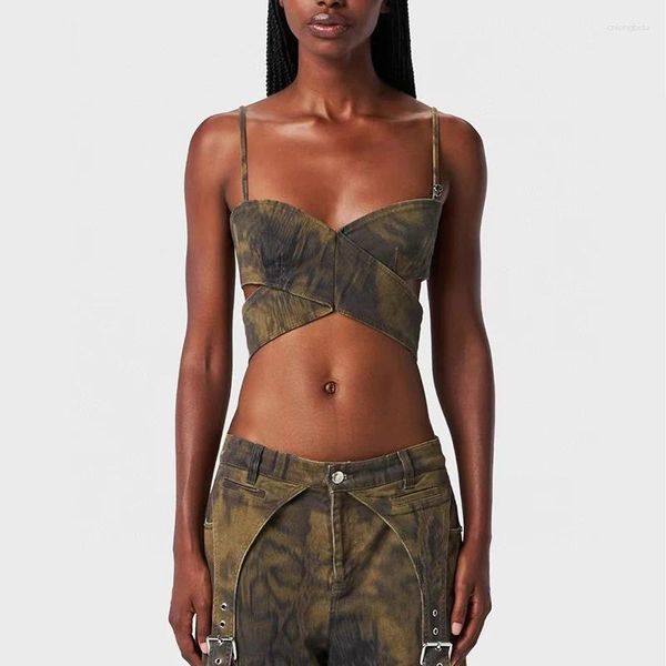 Serbatoi da donna Camouflage Bustier Top Fashion Sexy Ladies Canotta Canottiera Corsetto versatile di alta qualità Primavera 2024 Y2k
