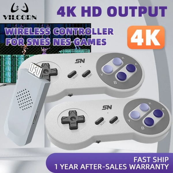 Console Console per videogiochi retrò per Super Nintendo Snes Nes 16 Bit Game Stick 2296 Giochi per SFC FC Everdrive Controller wireless