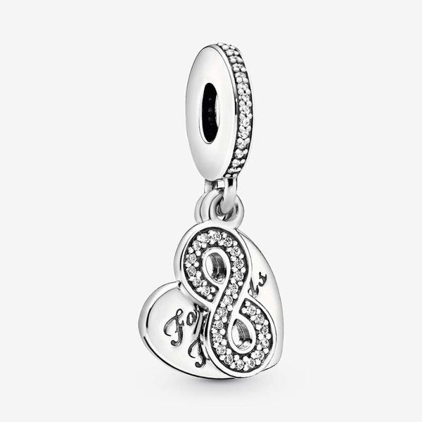 Forever Friends Ciondolo a forma di cuore Pandoras Set di ciondoli di lusso in argento sterling 925 Bracciale che crea ciondoli Collana con ciondolo di design Scatola originale Spedizione veloce