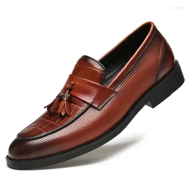 Sapatos casuais europeus e americanos de couro masculino estilo britânico penny mocassins casamento noivo