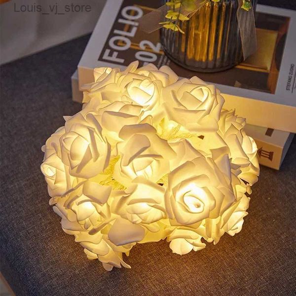 LED-Lichterketten, weiße Rose, Lichterkette, Vorschlag, Geburtstag, Atmosphäre, Dekoration, Mädchenzimmer, Schlafzimmer, dekorativ, klein, farbig, YQ240401