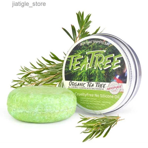 Handgefertigte Seife natürlicher Teebaum Shampoo Bar Seife kalte Handwerk Handgemachte Seife Produktion Y240401