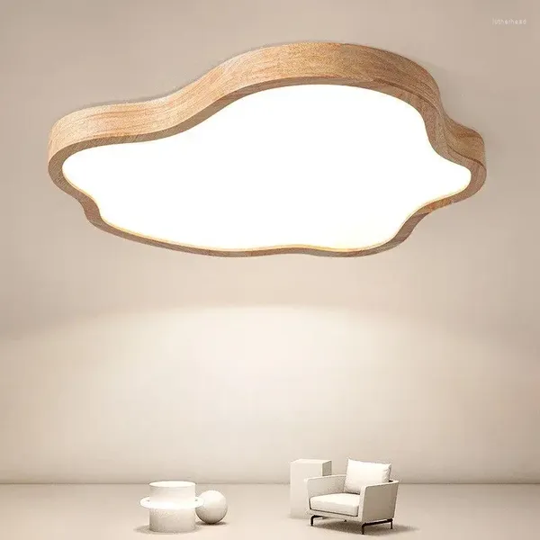 Luzes de teto nórdicas LED luz de madeira moderna nuvem de madeira 43/63CM quarto