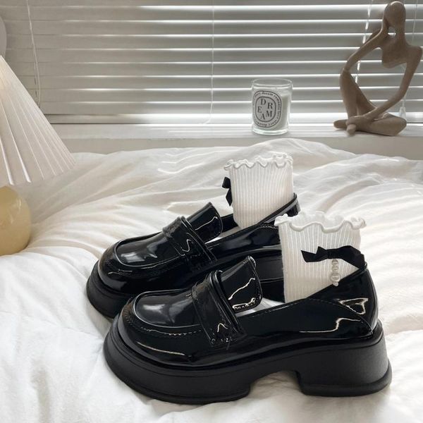 Kleid Schuhe 2024 Frauen Loafers Lolita Mode Plattform Japanische Uniform Chunky Leder Universität Mädchen Mary Janes