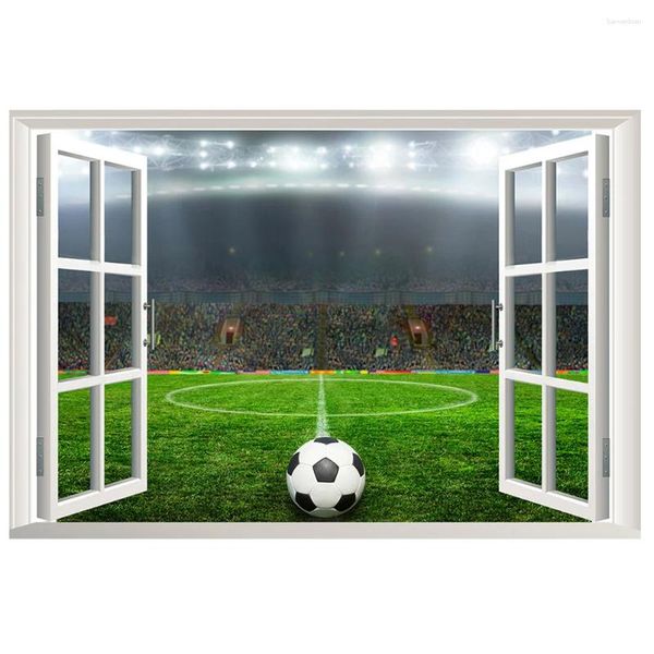 Sfondi Stadio di calcio Adesivo da parete Palloni da calcio Decor Decal Dipinti decorativi Poster in PVC per regalo da uomo