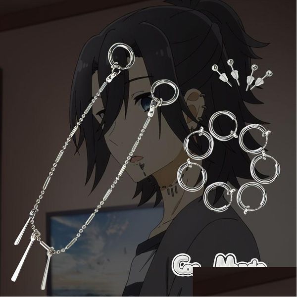 Knoten Horimiya Miyamura Izumi Ohrringe Lip Stud Titan Stahl Cosplay Prop Drop Lieferung Schmuck Dhehr