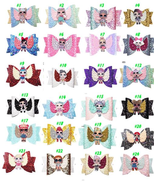 24 Style LOLS urprise Girls Hairpin Baby Paillettes Glitter Bow Clips Girls Bowknot Barette Kids Hair Boutique Archi Capelli per bambini Acce4134229