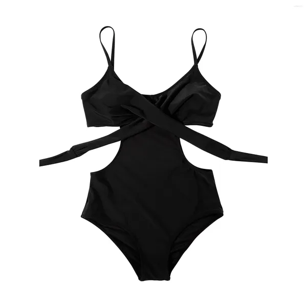 Costume da bagno da donna Costume da bagno monokini sexy da donna senza maniche Costume da bagno bikini in rete trasparente