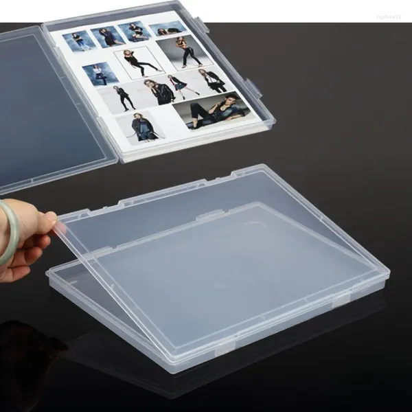 Confezione regalo Custodia per progetti portatile in scatola di file A4 in plastica trasparente 12 X 8,8 pollici per organizer per lettere da scrivania all'ingrosso