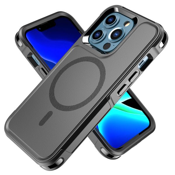 Magnetische Fallschutzhülle für iPhone 15 14 Plus 13 12 Pro Max, stoßfest, Militärqualität, weiche Silikon-Stoßstangen-Rückabdeckung