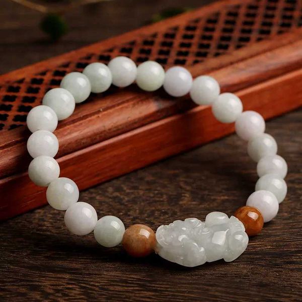 Corrente Natural Jade Único Anel Pulseira para Mulheres Vintage Esculpido Jade Jóias A-Class Jóias Pixiu Pingente para Mens Presente de Aniversário Q240401