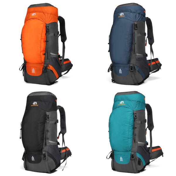 Taschen 65L Molle Nylon Wandern Innenrahmen Rucksack Wasserfest Outdoor Sport Reise Tagesrucksack Regenschutz für Camping Touren