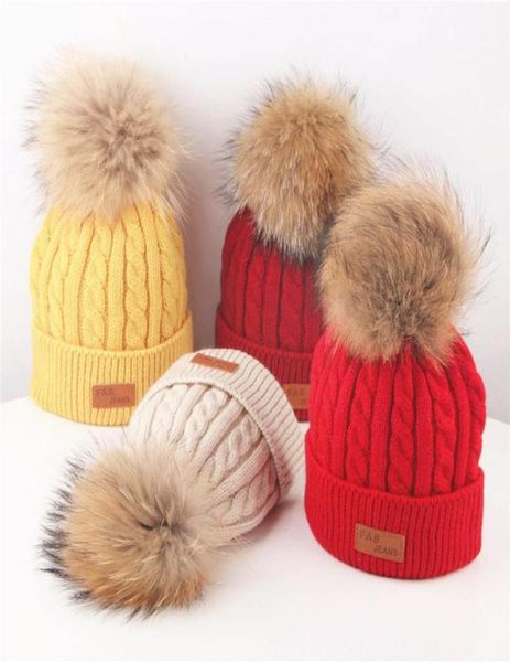 Acessórios de cabelo 1 pc bebê criança chapéu de malha inverno infantil pompom boné menino meninas crochê gorro malha crianças crianças bonito hairball h3621975