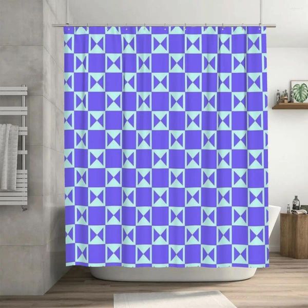 Cortinas de chuveiro lavanda pervinca roxo violeta pastel azul cortina 72x72in com ganchos padrão personalizado decoração de banheiro