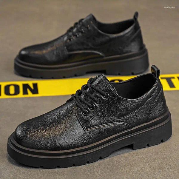 Sapatos de vestido masculino outono preto casual tênis esportes puro cozinha chef couro trabalho terno moda