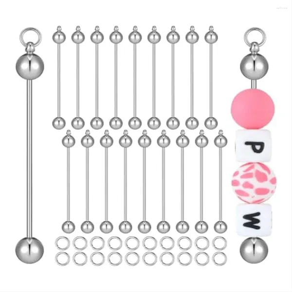 Schlüsselanhänger 20 stücke Perlen Metall Bar Ketten Für Schmuck Machen Schlüsselbund Stange Zubehör DIY Projekte Anhänger Ornamente