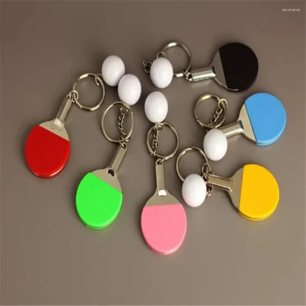 Anahtarlıklar mini hediyelik eşya bowling 7 renk badminton tablo tenis raket anahtarlık ping pong anahtar yüzük spor anahtarlık