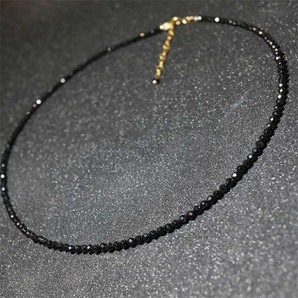 Collane con ciondolo Marchio di moda Semplice Perline nere Collana corta Gioielli femminili Collana girocollo da donna Bijoux Femme Collana da donna 2021 240330