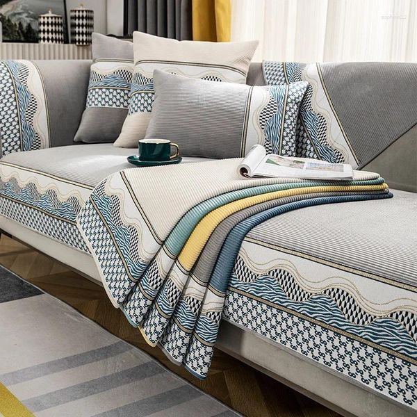 Coprisedie Cuscino per divano del soggiorno Quattro stagioni Fodera in pelle antiscivolo generale per divano leggero e lussuoso