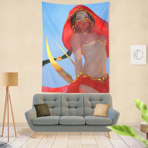 Arazzi Coltello Fantasma Anime Arazzo Appeso a Parete Boemia Hippie Dormitorio Decorazione Grande Panno Supporto Personalizzazione