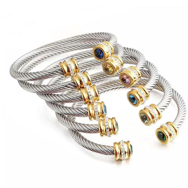 Pulseira de designer para mulheres homens moda jóias de luxo pulseiras de aço de titânio pulseiras de fio torcido pulseiras de diamante pulseiras de unhas para mulheres