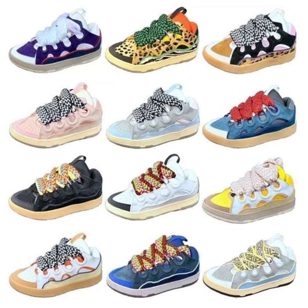 Designer Classica Curb Sneakers Scarpe stringate in tessuto a rete Stile Straordinaria Sneaker in rilievo Uomo Donna in pelle di vitello nappa Gomma