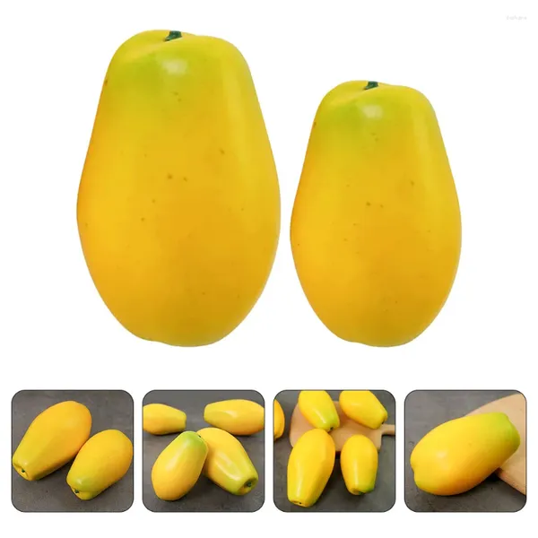 Decoração de festa 2pcs modelos de frutas simuladas artificial falso papaia modelo