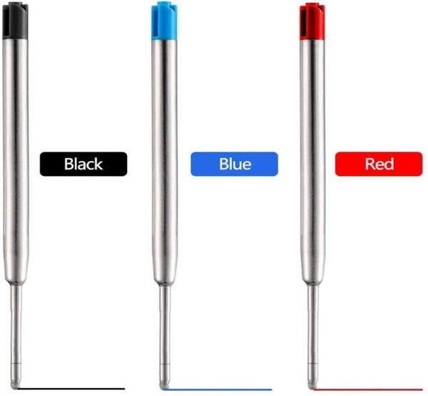 Recargas 10 pcs Caneta Esferográfica de Metal Azul Vermelho Tinta Preta Média Roller Ball Pens Refil para Parker School Office Stationery Supplies308407731