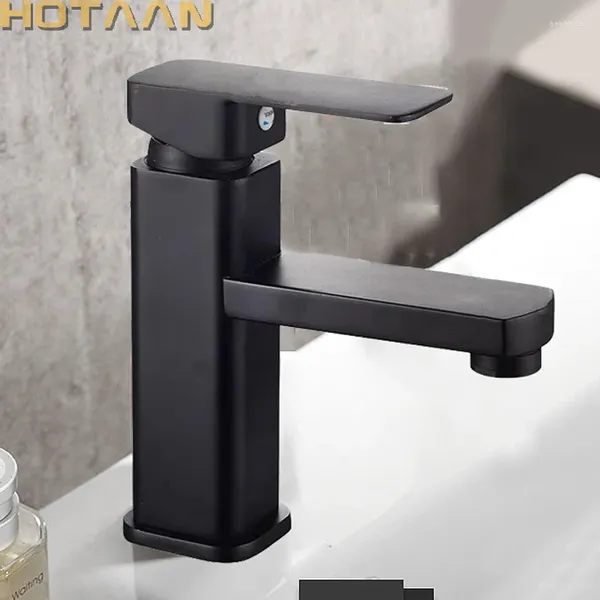 Badezimmer-Waschtischarmaturen Aan Matte Black Basin Faucet Water Tap Solid White Brass Cold Single Handle Mixer