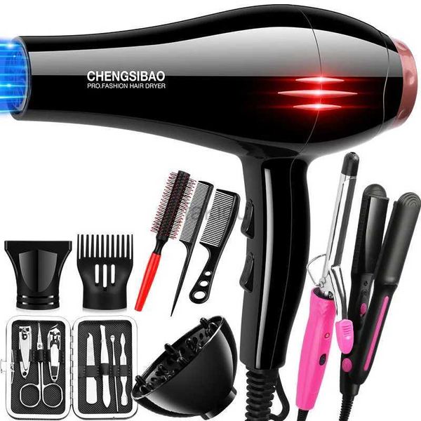 Secadores de cabelo 1200W Secador de cabelo profissional Forte potência Barber Salon Styling Tools Hot / Cold Air Blow Dryer 2 Ajuste de velocidade 220V 240401