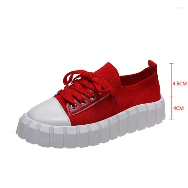 Wanderschuhe Mode Frauen Plattform Leinwand Für Nette Mädchen Lace Up Casual Socke Turnschuhe Weibliche Trainer Allgleiches Student Wohnungen