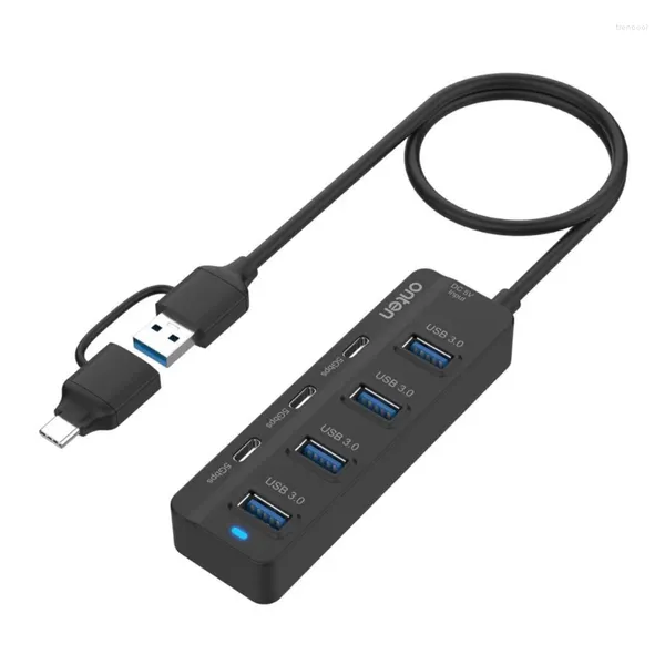 Концентратор, 7 портов C, 5 Гбит/с, 4 порта USB3.0, 3 адаптера