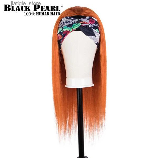 Parrucche sintetiche Black Pearl Ginger Orange Colore ORANDA PRENO DRIMA PACCIA Arancia Wig Capelli umani Capelli dritti per donne afroamericane Y240401