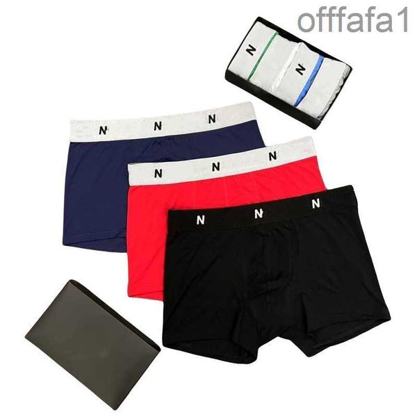 Aaaaa nova roupa interior de algodão quente boxers macio respirável carta cuecas shorts design cintura apertada masculina dgteree sem caixa oc06 kp7u