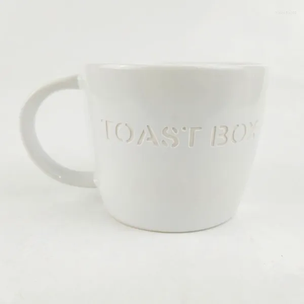 Tassen, kreative weiße Keramiktasse, einzigartiges geprägtes Design, Logo-Griff, Kaffee- und Teetassen, individuelles Geschenk