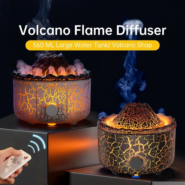 Volcano Aromatherapie Luftbefeuchter Diffusoren mit Nachtlampe Luftbefeuchter ätherische Öle Duftdiffusor für Schlafzimmer Büro 240321