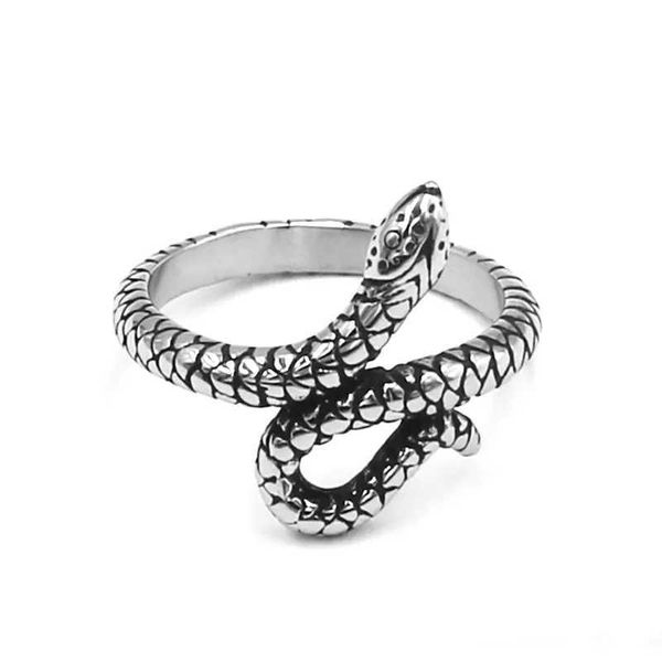 Bant halkaları moda zarif yılan yüzüğü paslanmaz çelik mücevher hayvan yılan bisikletçisi yüzük erkekler kadınlar kızlar hediye için swr0986 q240402