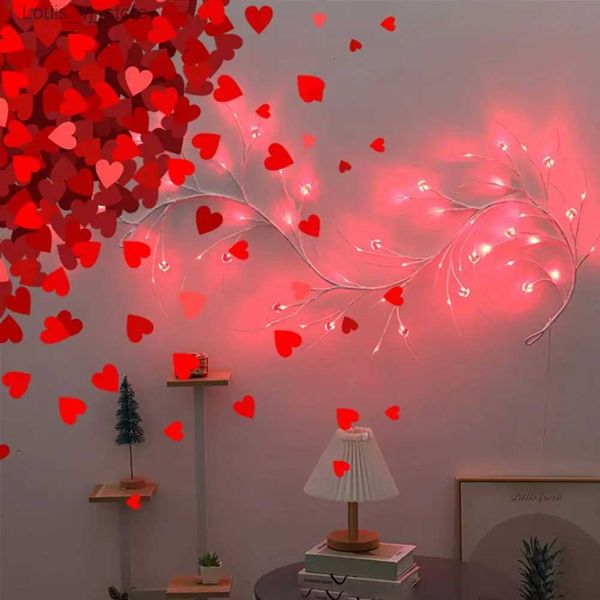 Cordas de LED Led String Light Ultra-brilhante Romântico Amor em forma de coração Fada com controle remoto para decoração de festa de dia dos namorados YQ240401